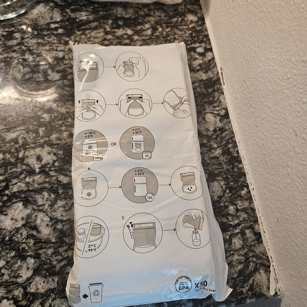 1 Pack Medela‎ Breast Milk Storage Bags 7oz Single Use 50 count BPA-Free